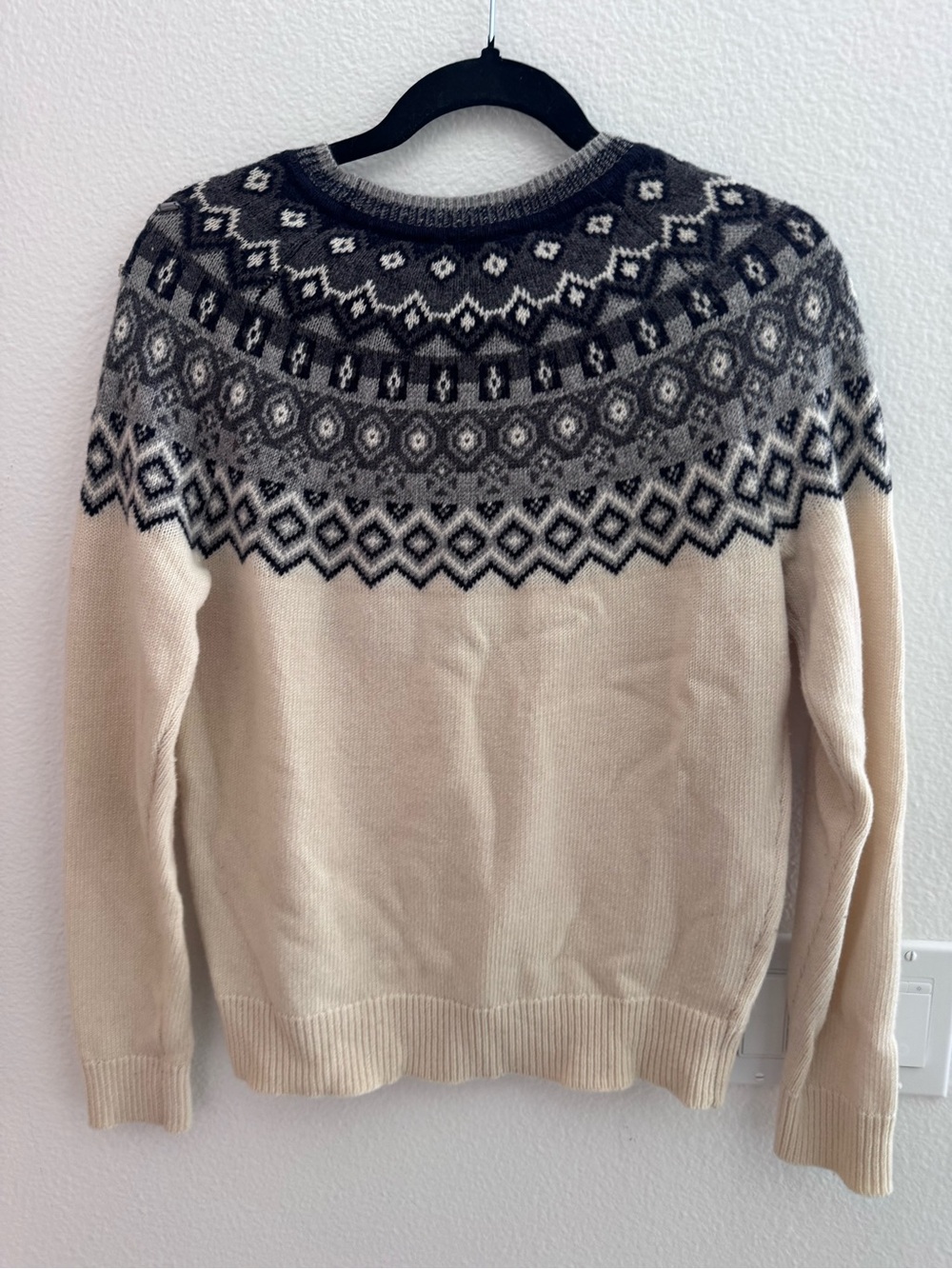 Ann Taylor Women's Jeweled Cream Fair Isle Crewneck Sweater - Size S - Picture 2 of 5